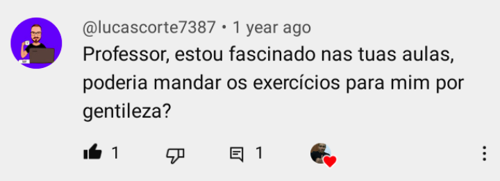 Depoimento aluno Internet