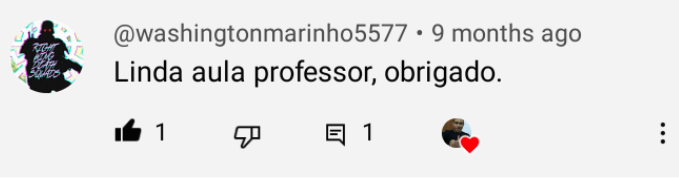 Depoimento aluno Internet