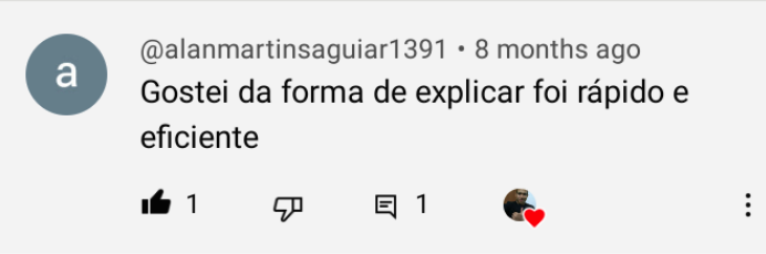 Depoimento aluno Internet